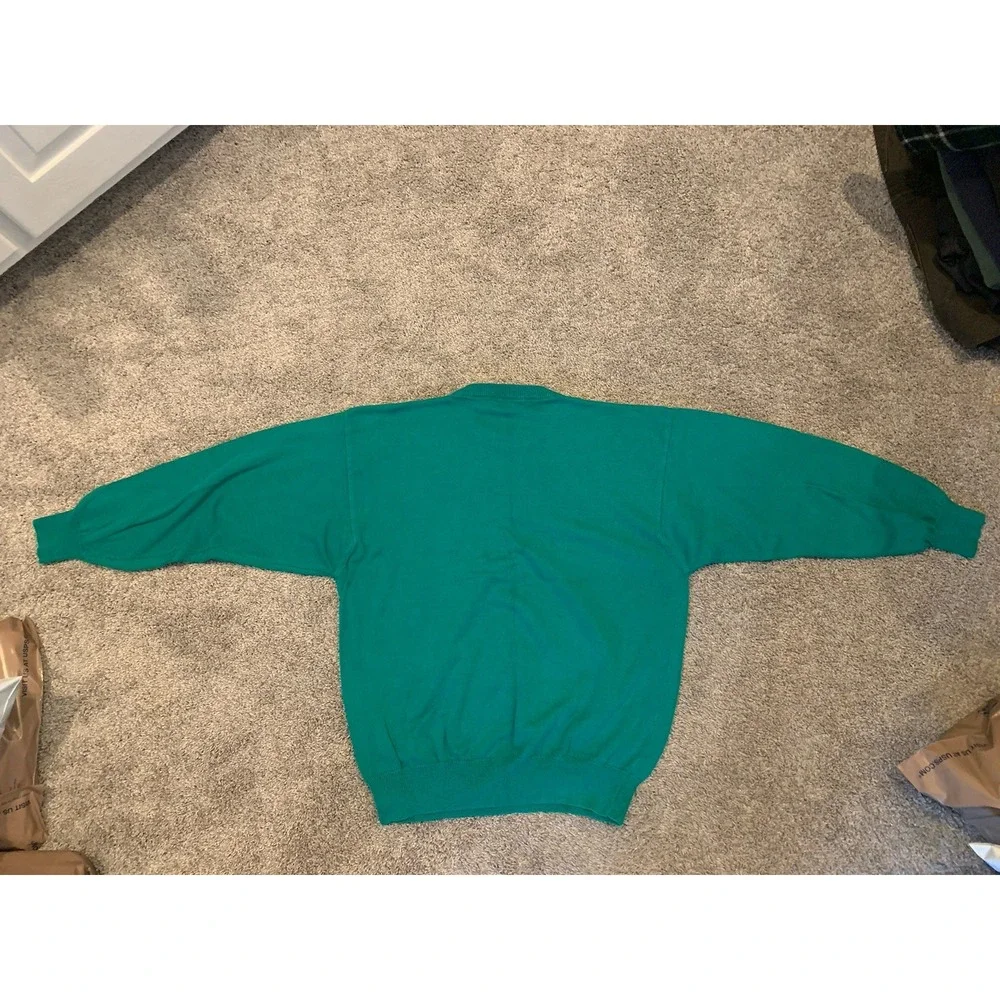 Vintage Cotton Traders Sweater XL Green Knit Pullover Cotton Golf Grandpa Core